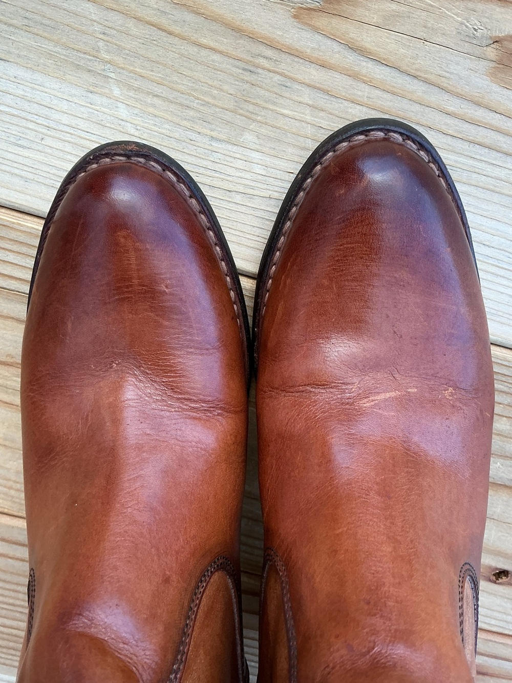Frye Jackie Leather Ankle Boots 8B Cognac Brown Button Strap Western Block Heel - Picture 8 of 16